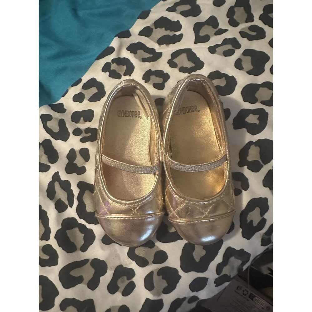Gymboree Gold Metallic Dressy Ballet Flats Shoes Little Girls Size 5